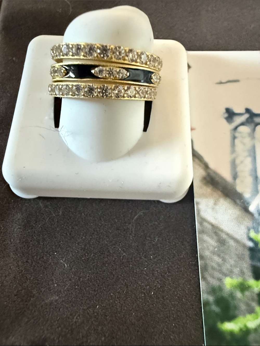 Freida Rothman Sterling Silver Crystal Pavé Multi-Band Ring Stack